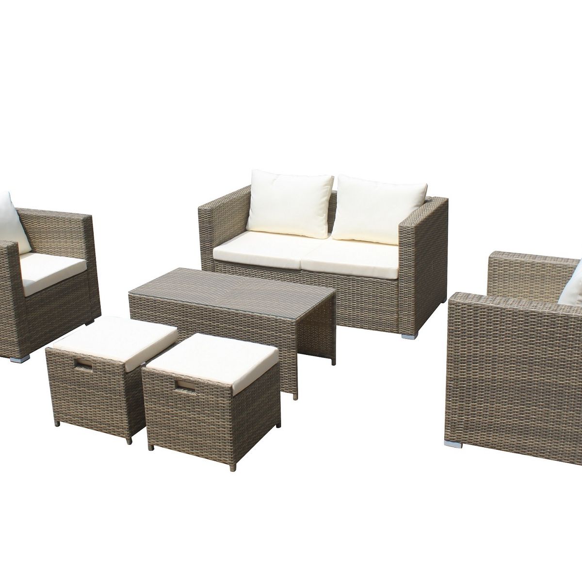 EL BARCO - JUEGO LIVING TERRAZA BRISBANE CARAMELO