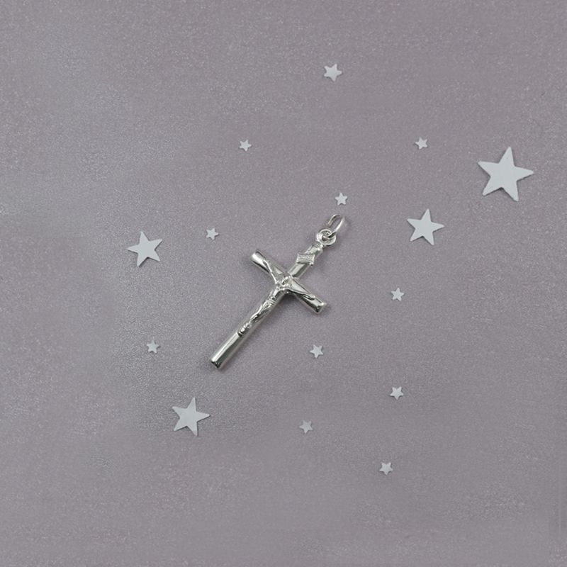 ROSETT - Colgante Crucifijo Tallado Plata Ley 925.