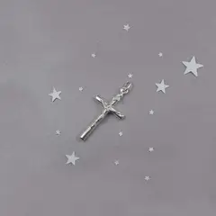 ROSETT - Colgante Crucifijo Tallado Plata Ley 925.