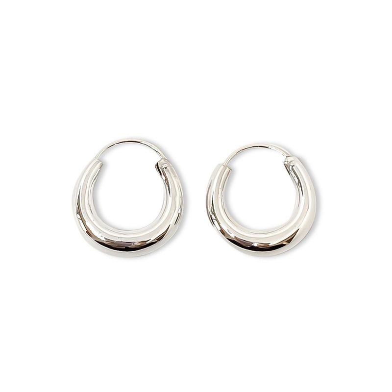 ANDREA COGGIOLA JOYAS - Aros Argollas Bote Mediano 20mm Plata Fina 925