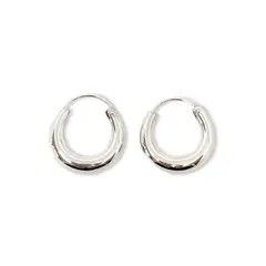 ANDREA COGGIOLA JOYAS - Aros Argollas Bote Mediano 20mm Plata Fina 925