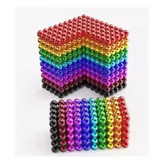 FUN AT HOME LO DIVERTIDO DE ESTAR EN CASA - Cubo Magnético 1000 bolitas magnéticas 5 mm - 10 colores