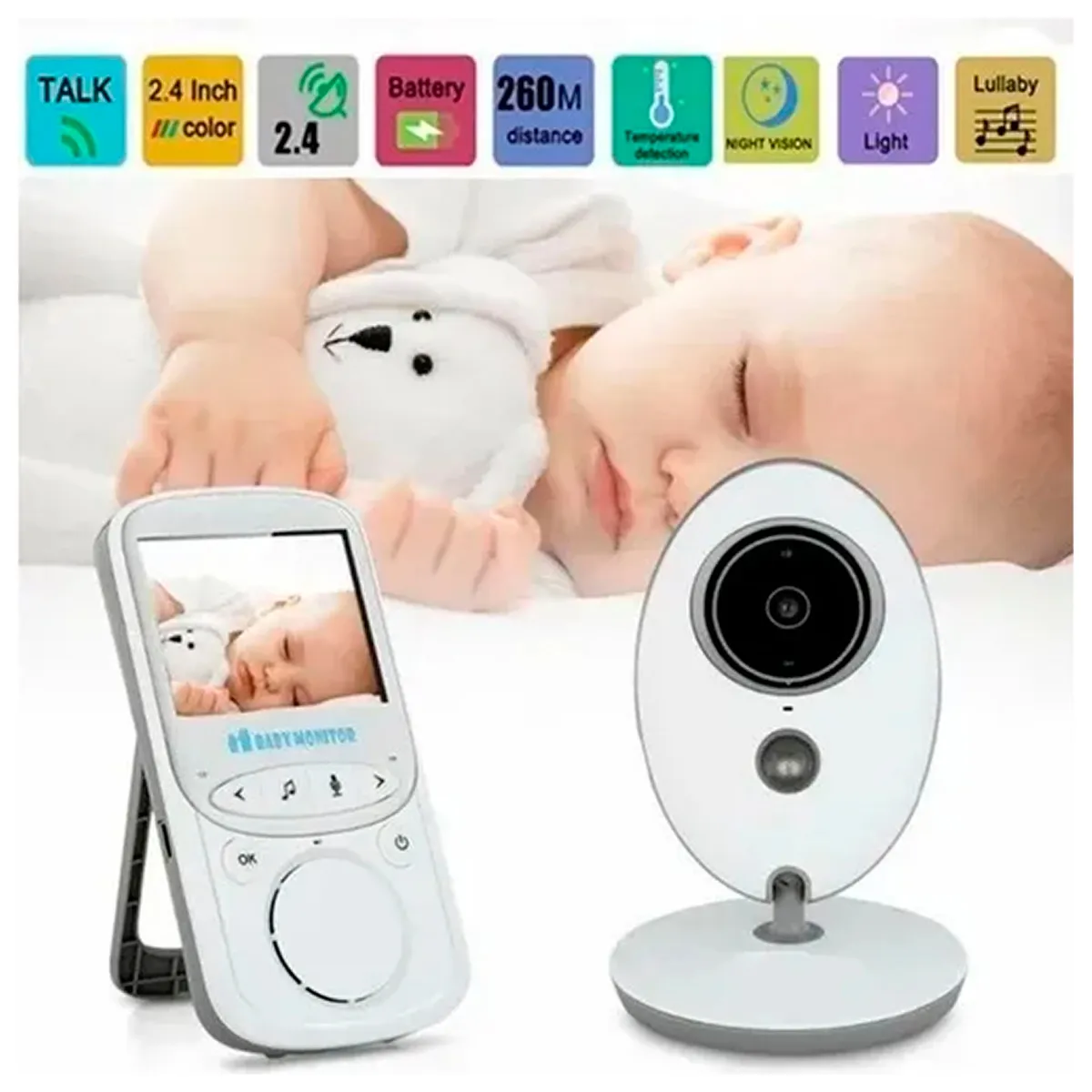 ESHOPANGIE - Cámara Original Bebe Monitor Pantalla Bebe Nocturno Vb605