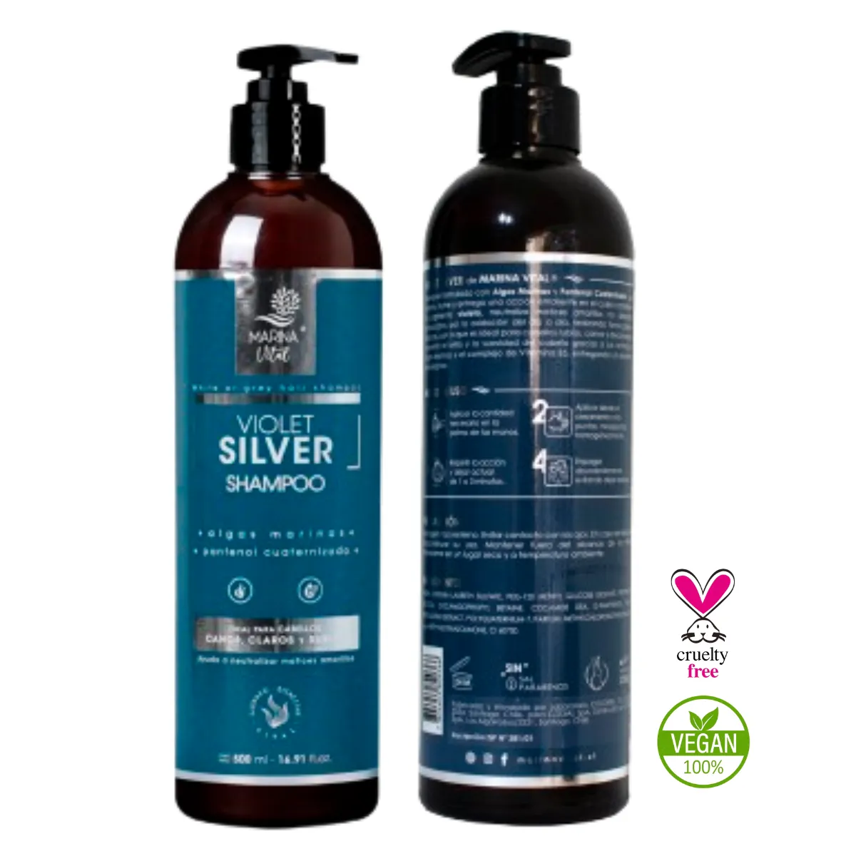 MARINA VITAL - Shampoo Silver con Algas Marinas Marina Vital