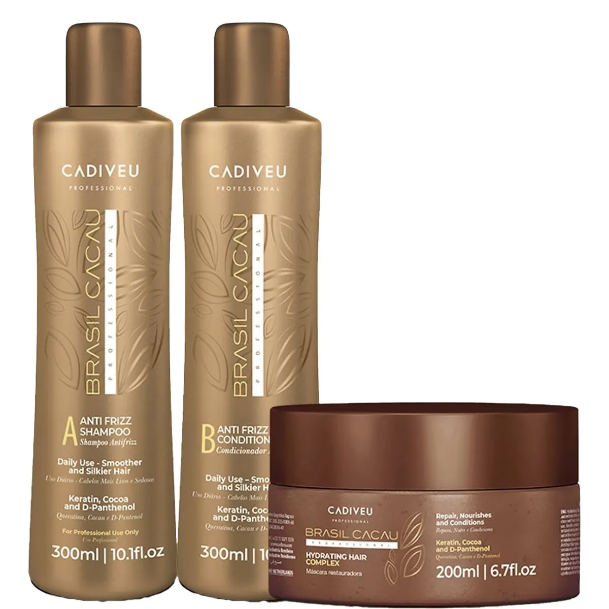 BRASIL CACAU - Shampoo Acondicionador Y Mascara Kit Home Care BRASIL CACAU