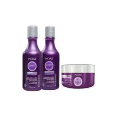 INOAR - Shampoo, Acondicionador y Mascara Matizador Speed Blond Kit INOAR.-