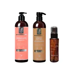 MARINA VITAL - Shampoo Poder Hidratante Acondicionador y Serum Elixir