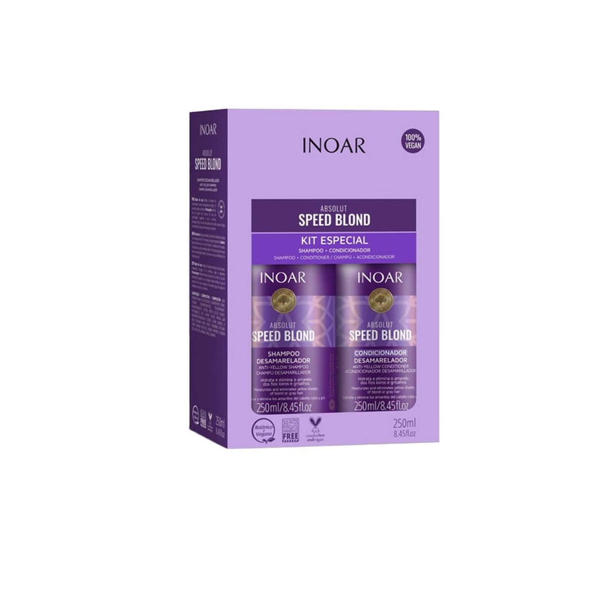 INOAR - Shampoo y Acondicionador Matizador Speed Blond Pack INOAR