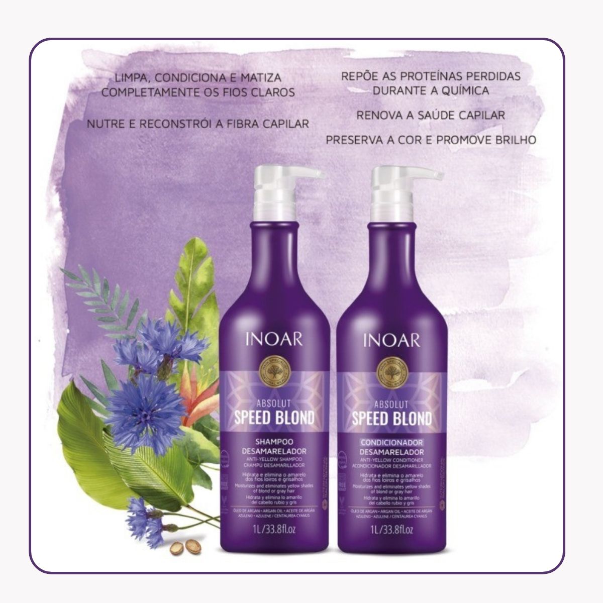 INOAR - Shampoo y Acondicionador Matizador Speed Blond Pack INOAR