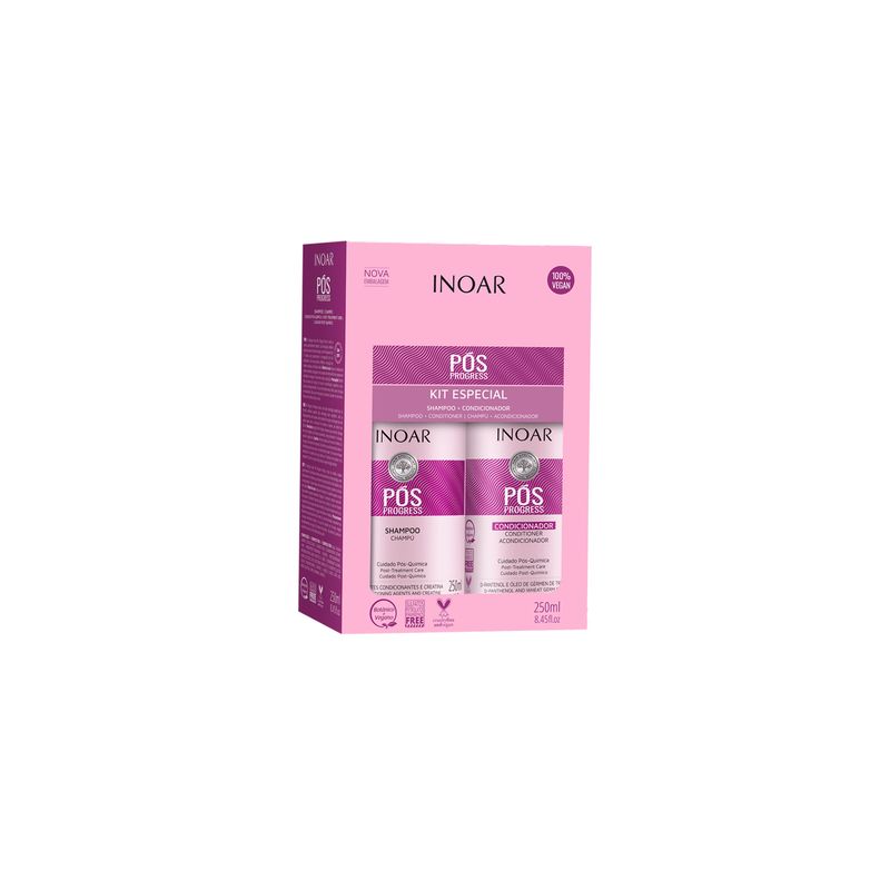 INOAR - Pos Progress Shampoo Y Acondicionador 250 Ml C/u INOAR
