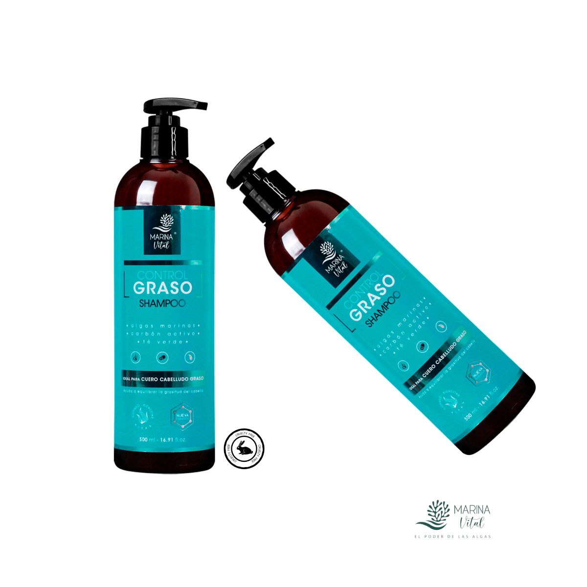 MARINA VITAL - 2 Shampoo Control Graso 500 Ml C/u Pack MARINA VITAL