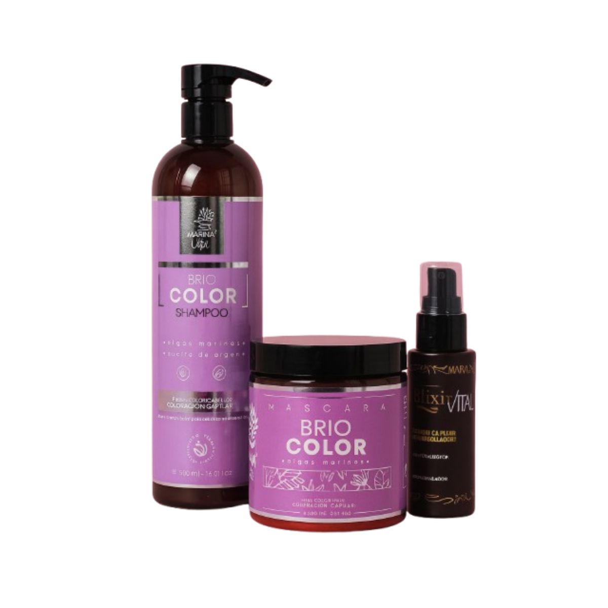 MARINA VITAL - Shampoo Mascara Briocolor y Serum Elixir MARINA VITAL