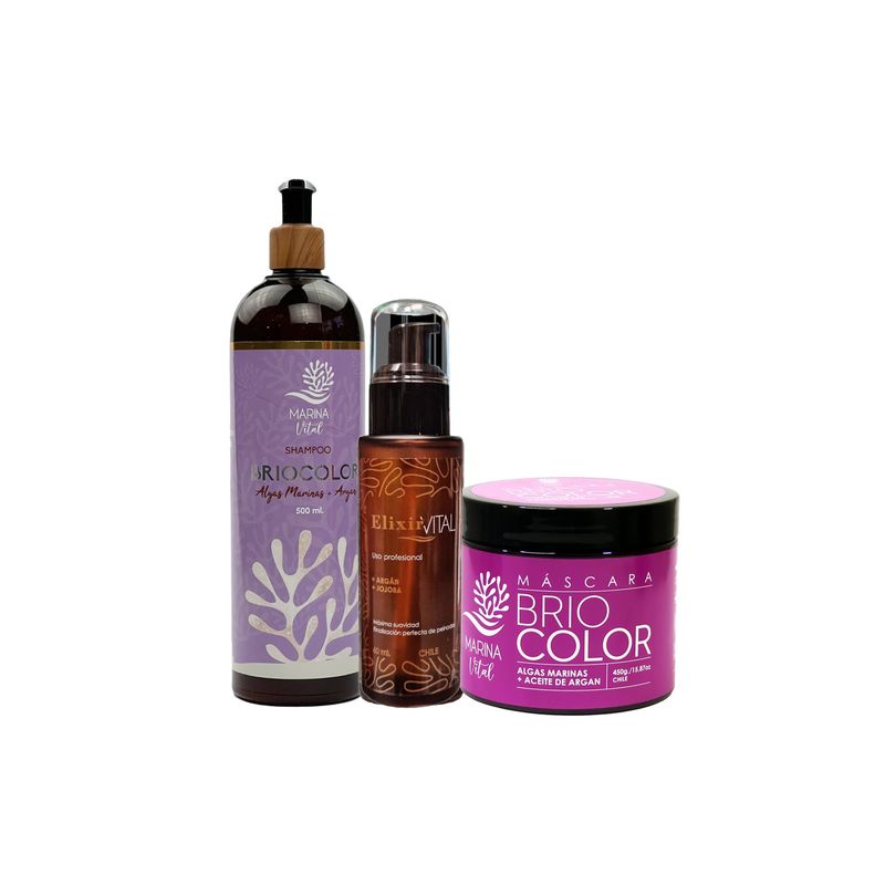 MARINA VITAL - Shampoo, Mascara Briocolor y Serum Elixir MARINA VITAL