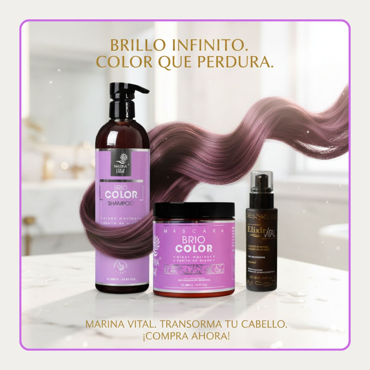 MARINA VITAL - Shampoo Mascara Briocolor y Serum Elixir MARINA VITAL