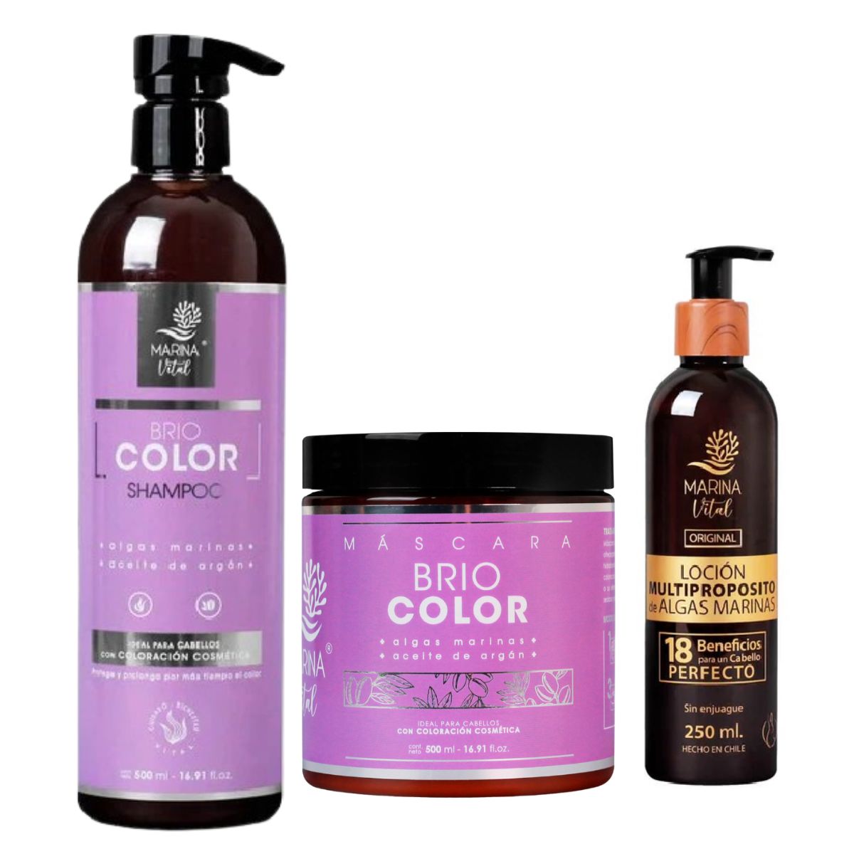 MARINA VITAL - ShampooMascara Briocolor y Locion Multiproposito MARINA VITAL
