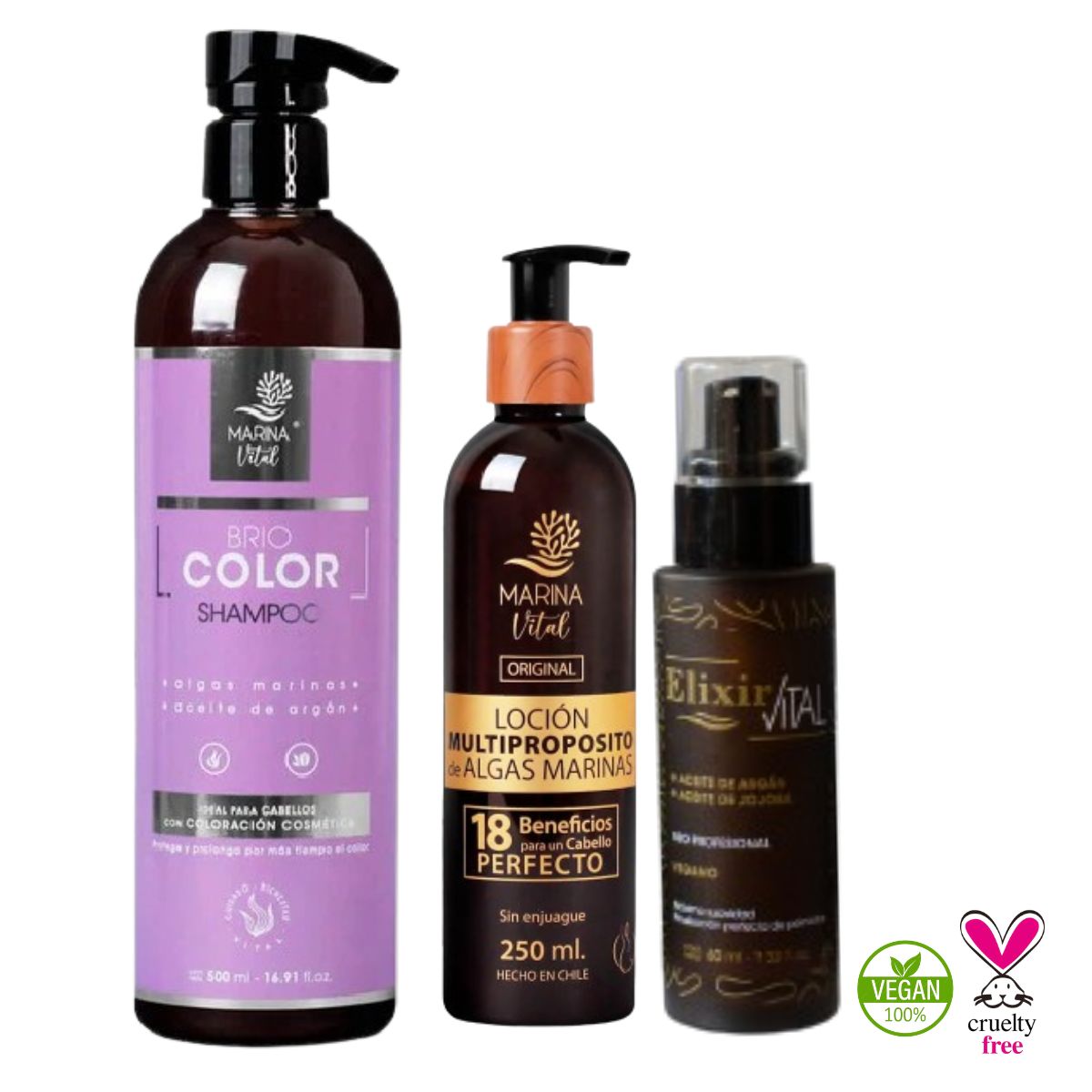 MARINA VITAL - Shampoo Briocolor Serum y locion Multiproposito MARINA VITAL