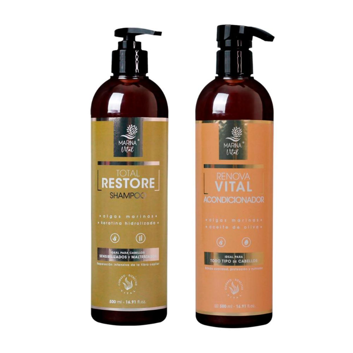 MARINA VITAL - Shampoo Restaurador Y Acondicionador 500 Ml MARINA VITAL