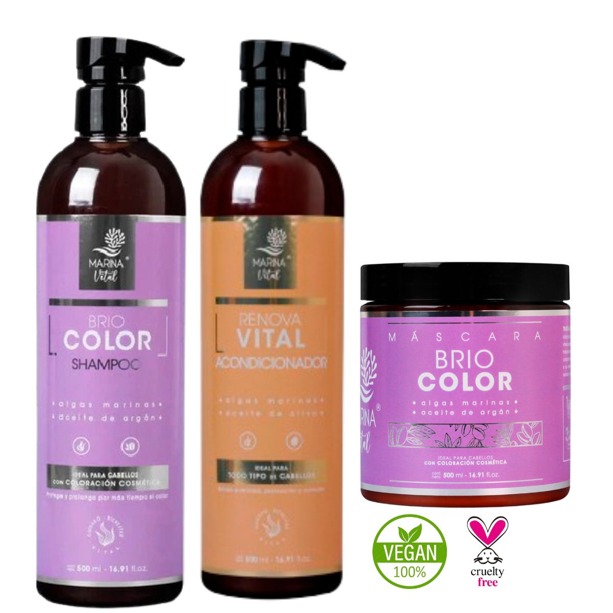MARINA VITAL - Shampoo Mascara Briocolor y Acondicionador MARINA VITAL