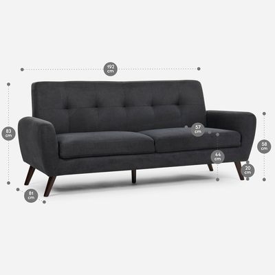 Imagen 2 del producto Sofá Adele 3 Cuerpos Tela Grafito