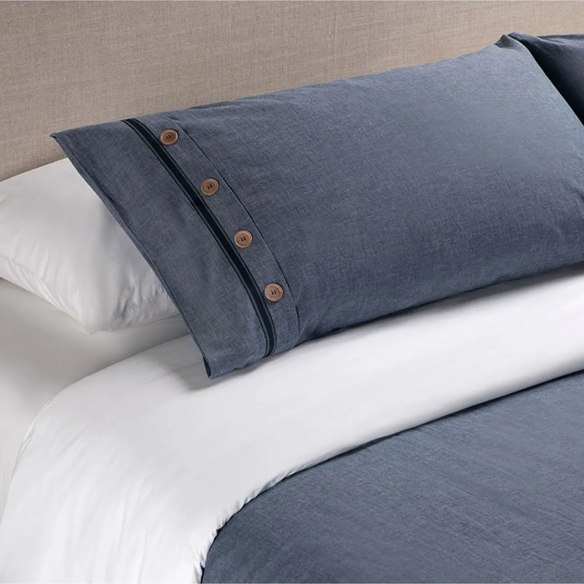 ROSEN - Funda Plumón Rosen Algodón Pure New Lanin 2 Plazas Denim