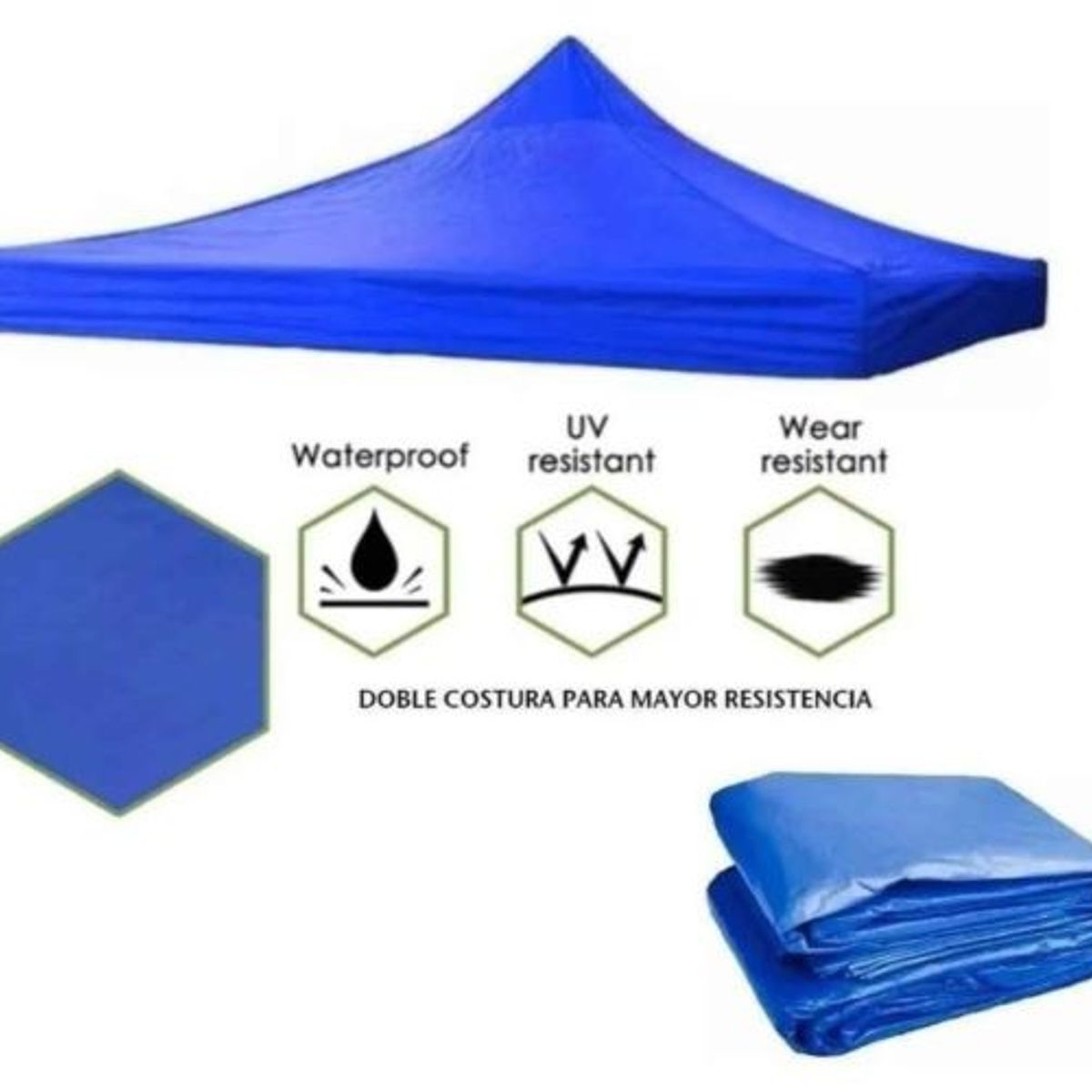 GENERICO - Repuesto Lona Carpa Techo  Plegable 2x2 Azul con Filtro UV