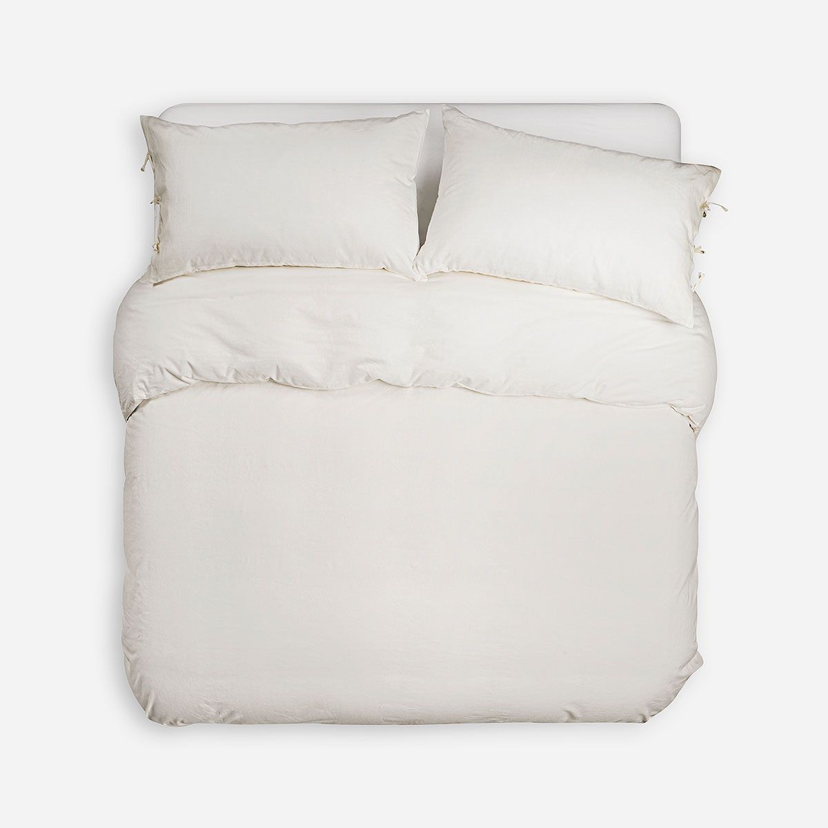 ROSEN - Funda Plumón Rosen Lino-Algodón Pure Liso 2 Plazas Blanco