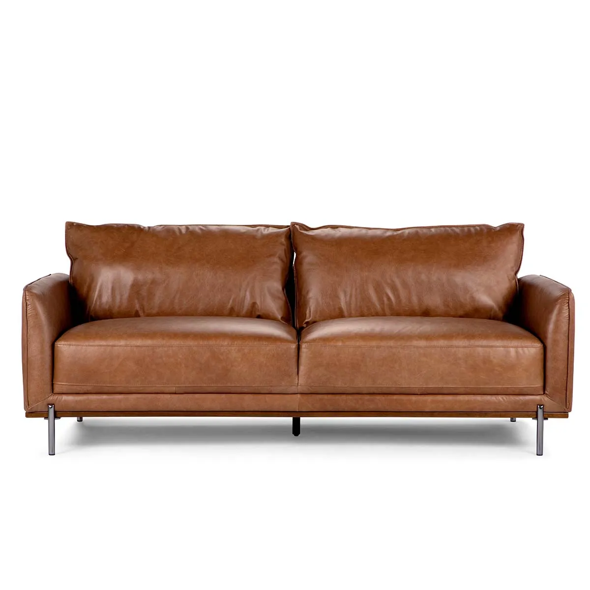 ROSEN - Sofá Rosen Westwood 3 Cuerpos Cuero Camel