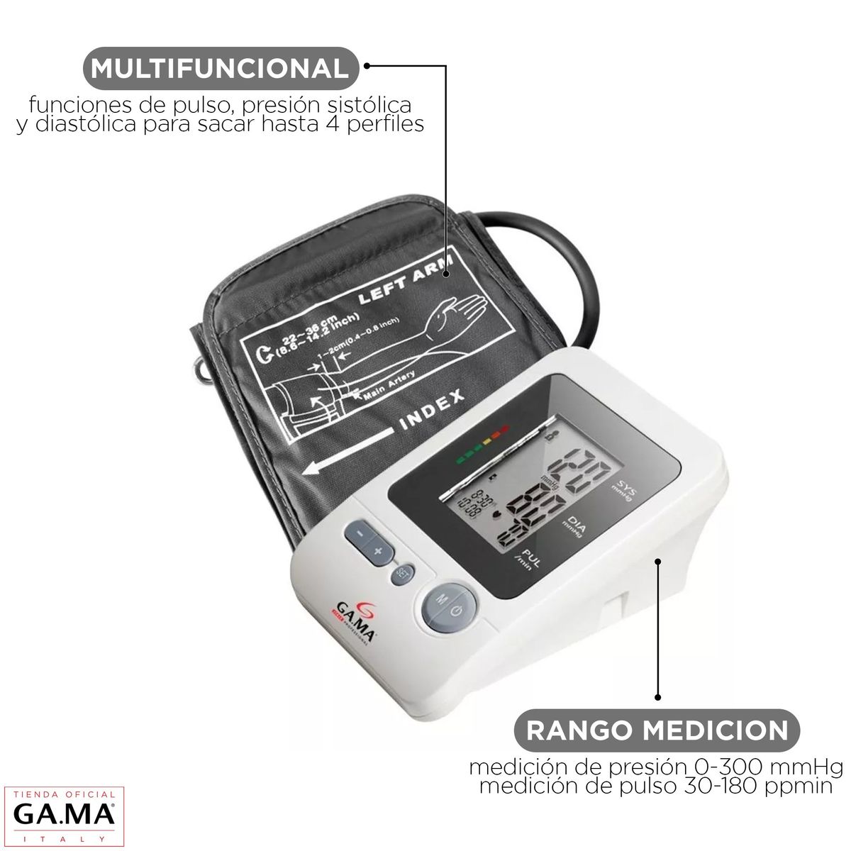 GAMA - Tensiómetro De Brazo Gama BP1304 Digital Toma Presión
