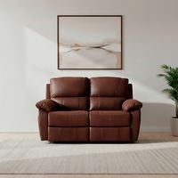 Sofá Reclinable Orson 2 Cuerpos Tela Manual Brandy