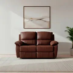 ROSEN - Sofá Reclinable Orson 2 Cuerpos Tela Manual Brandy