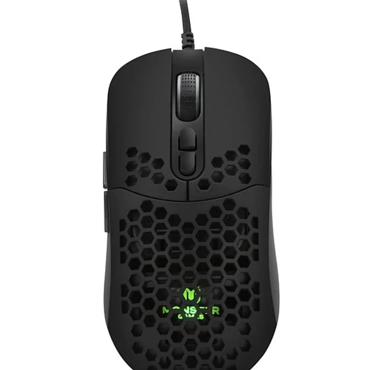MONSTER GAMES - Mouse Gamer Monster Honeycomb, 6 Botones, RGB, 6400 DPI, Cable 1.5m
