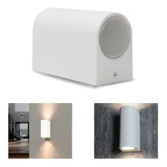 GENERICO - Foco Aplique Porta 2 X Gu10 Blanco Exterior O Interior Muro LUZ CALIDA