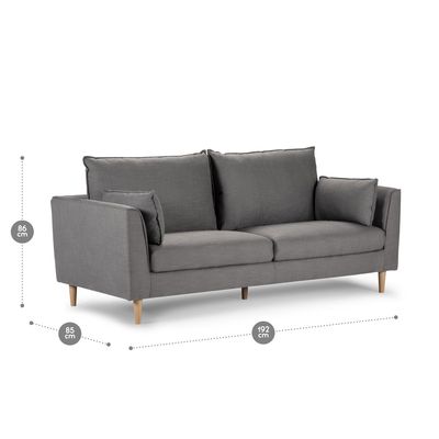 Imagen 2 del producto Sofá Cavour 3 Cuerpos Tela Cemento