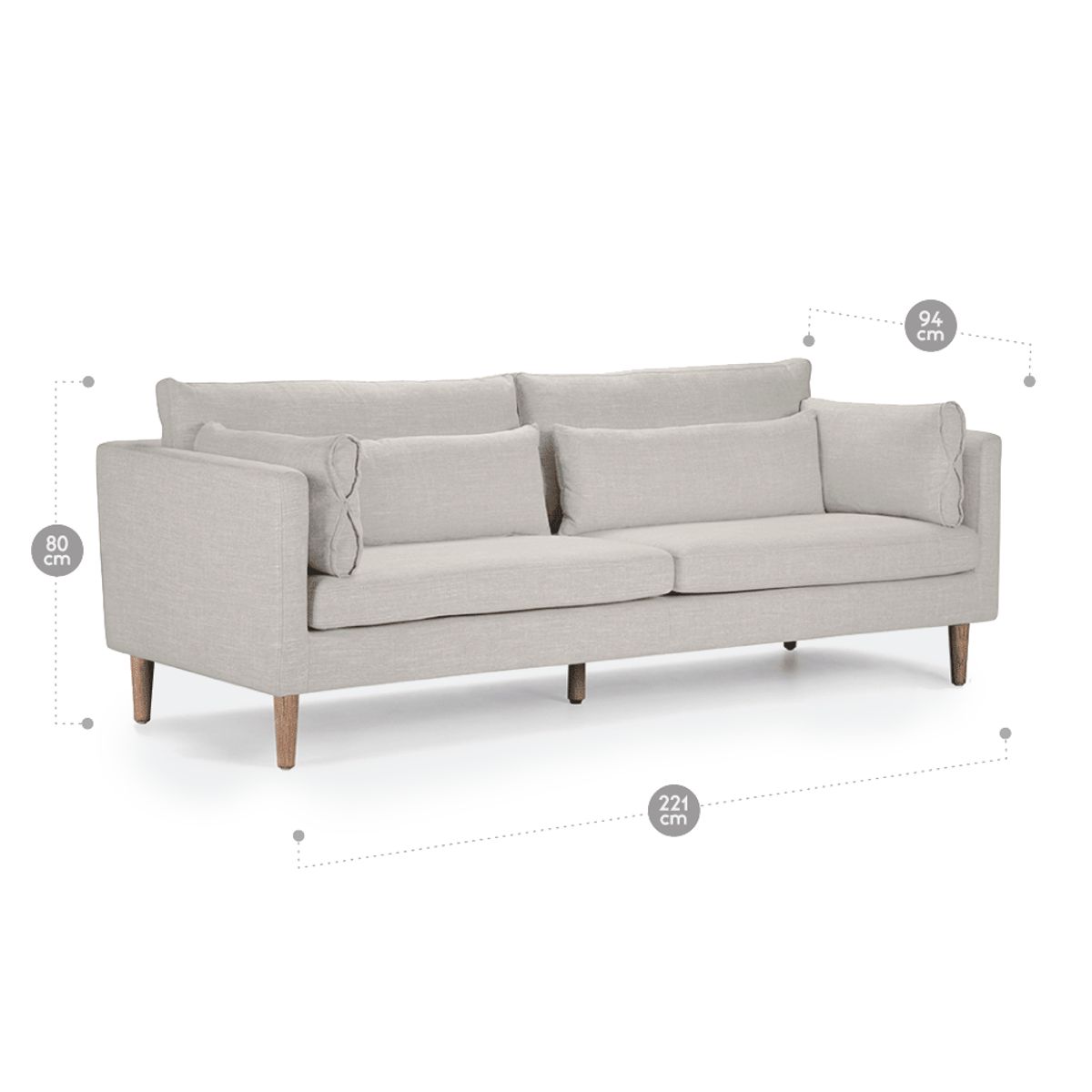 ROSEN - Sofá Rosen Vesterbro 3 Cuerpos Tela Crudo