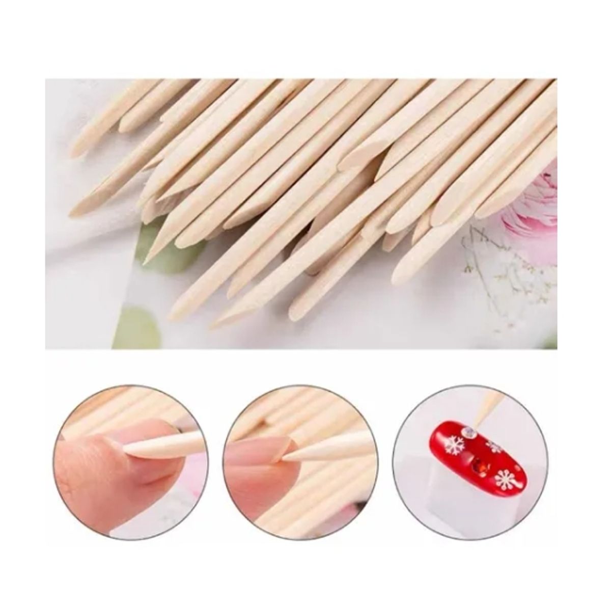 GENERICO - 100 Palos De Naranjo Para Uñas O Palito Naranjo