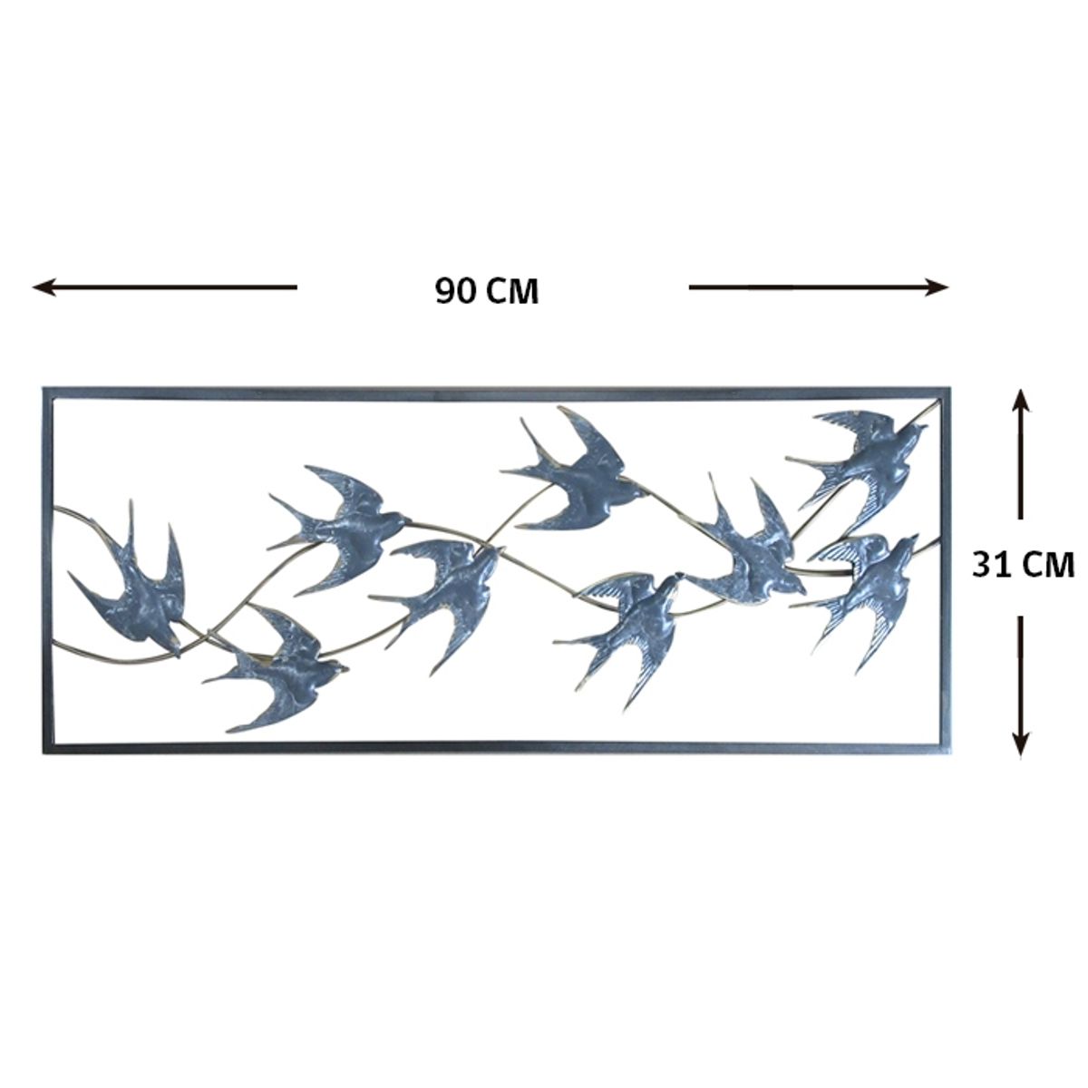 MSA MUEBLES SANTA ANA - CUADRO METAL WALL DECOR BIRDS (90 x 5 x 31 cm)