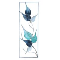 METAL WALL DECOR BLUE LEAVES (31 x 3 x 90 cm)