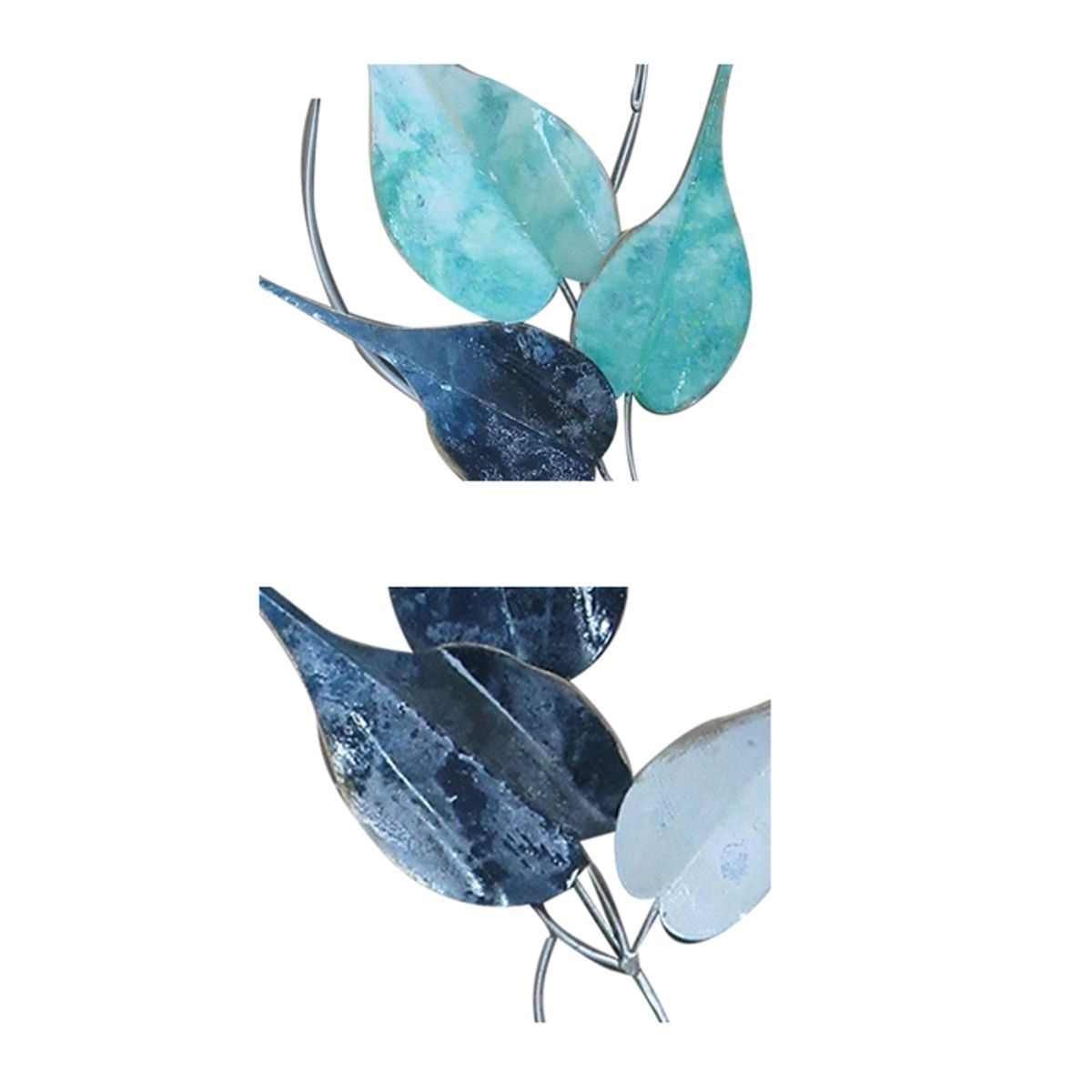 MSA MUEBLES SANTA ANA - METAL WALL DECOR BLUE LEAVES (31 x 3 x 90 cm)