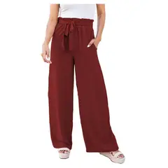 GARSIL - Pantalón Para Mujer Modelo Palazzo Con Lienzo - Semi Formal Casual.