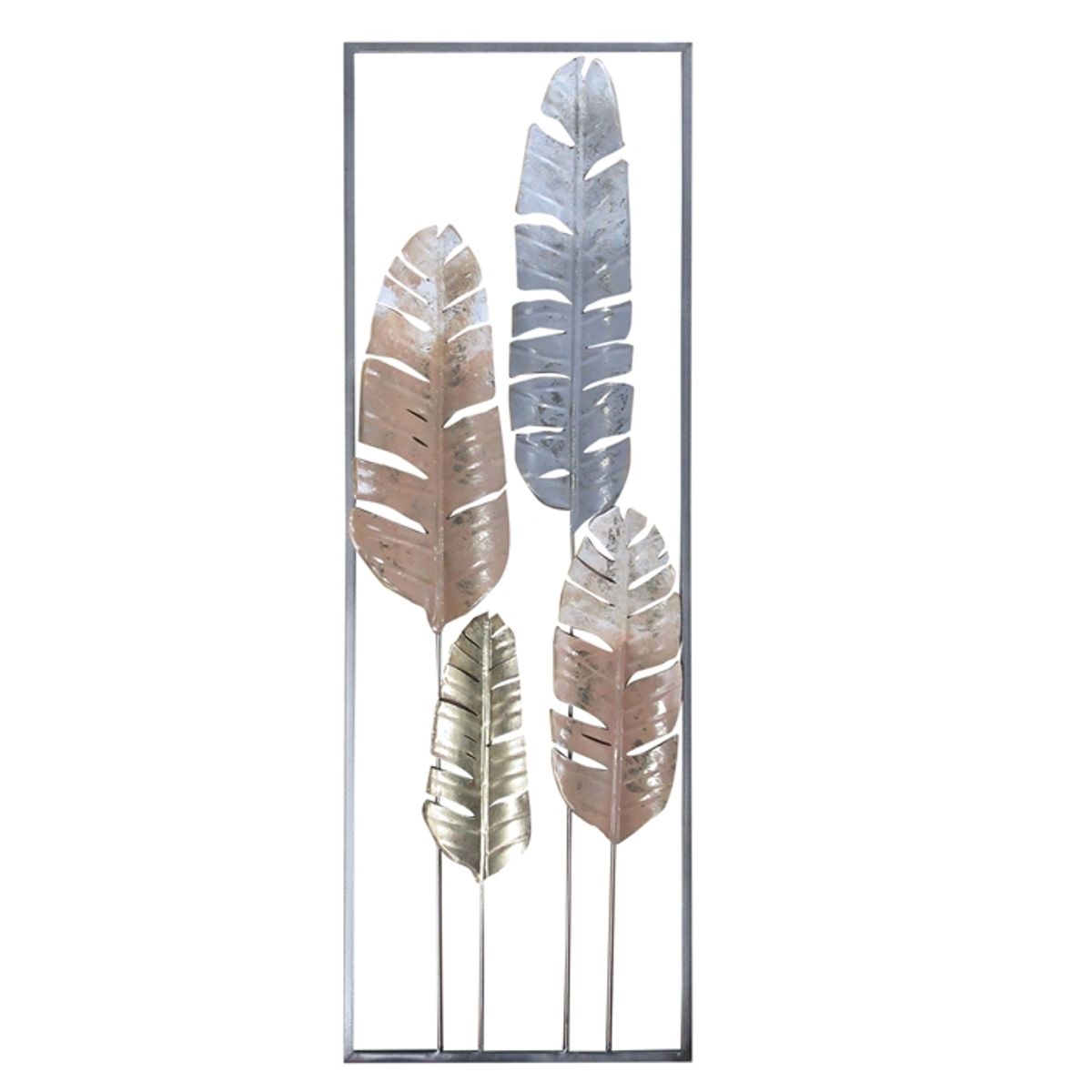 MSA MUEBLES SANTA ANA - METAL WALL DECOR FOUR LEAVES (31 x 3 x 90 cm)