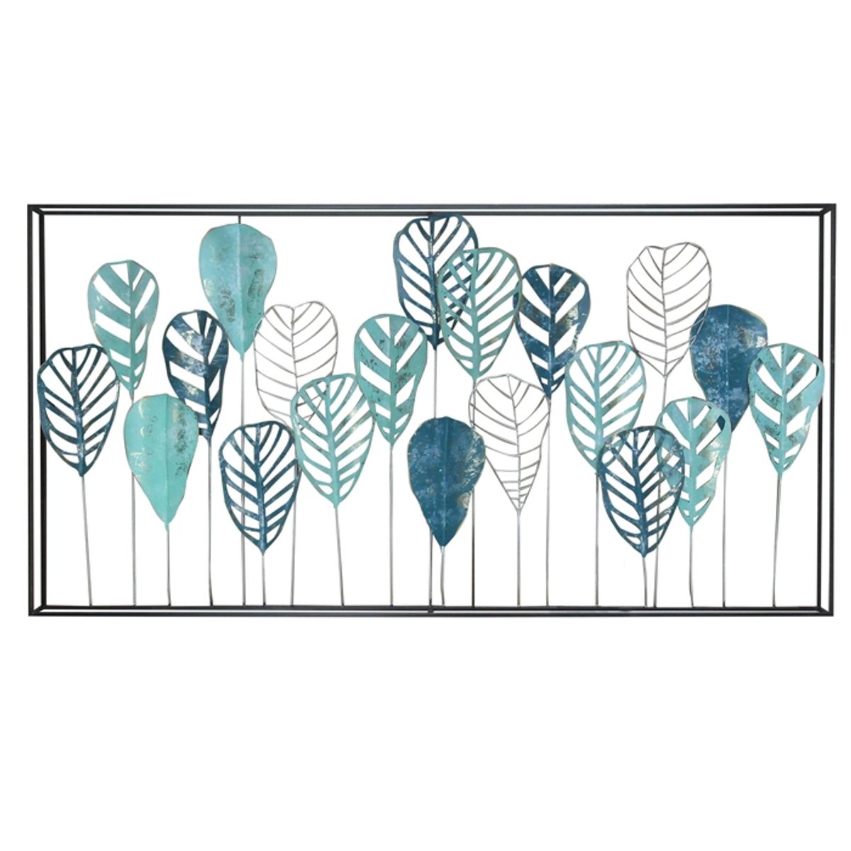 MSA MUEBLES SANTA ANA - METAL WALL DECOR CRIBEAN LEAF (135 x 6.5 x 68 cms)