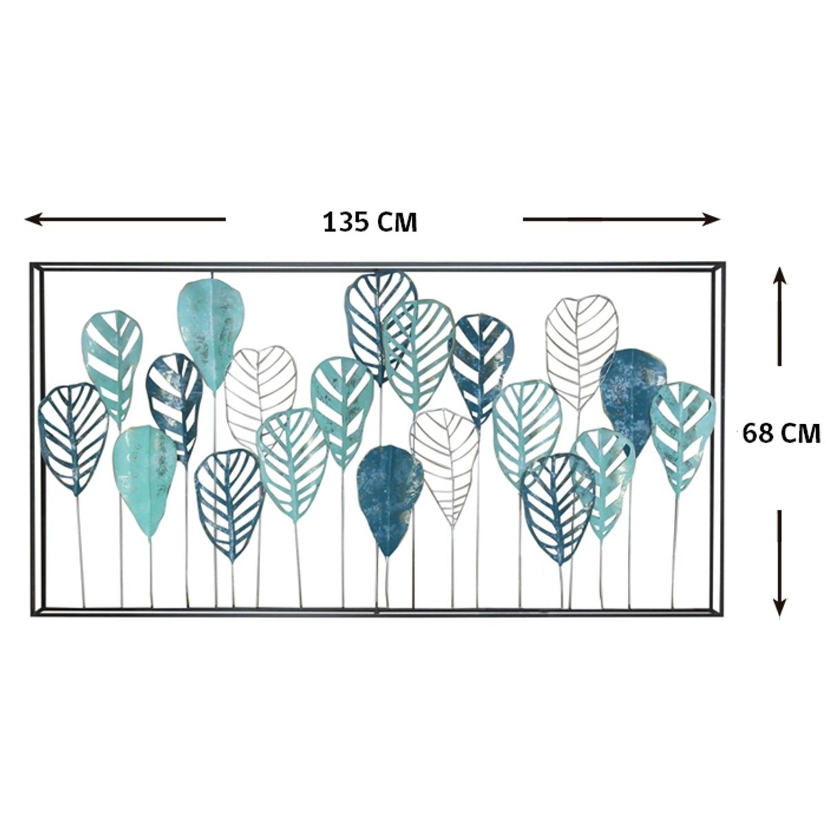 MSA MUEBLES SANTA ANA - METAL WALL DECOR CRIBEAN LEAF (135 x 6.5 x 68 cms)
