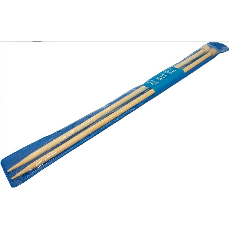 GENERICO - Palillos de Bambú 7.0mm para tejer de 35cm Knitting needles