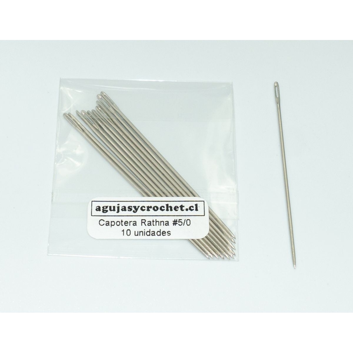 GENERICO - Aguja coser capotera Rathna No.5/0 c/punta sobre 10 agujas