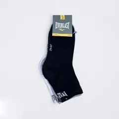 EVERLAST - Tripack Calcetines Quarter Negro-Blanco-Gris