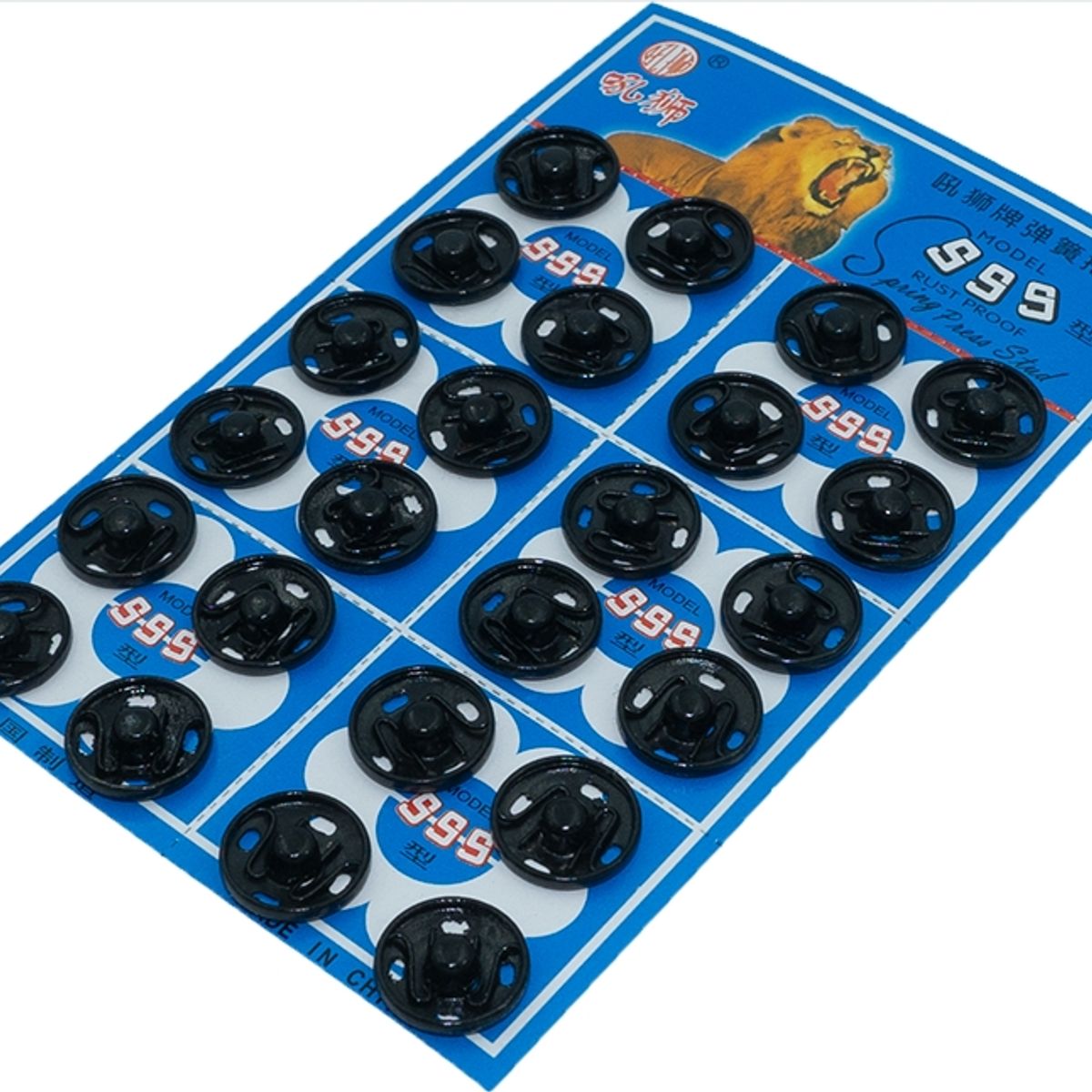 GENERICO - Broche metálico presión N°3 - 1,43cm Negro Sobre 24 unidades