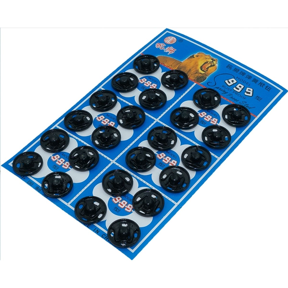 GENERICO - Broche metálico presión N°3 - 1,43cm Negro Sobre 24 unidades