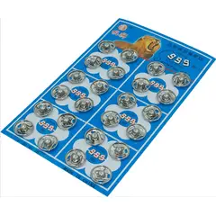 GENERICO - Broche metálico presión N°3 - 1,43cm Niquelado 24 unidades