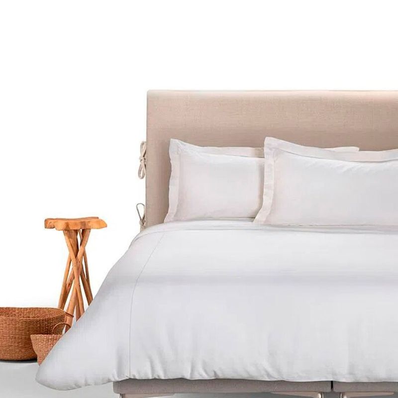 ROSEN - Funda Plumón Rosen Lino Pure Liso 2 Plazas Blanco