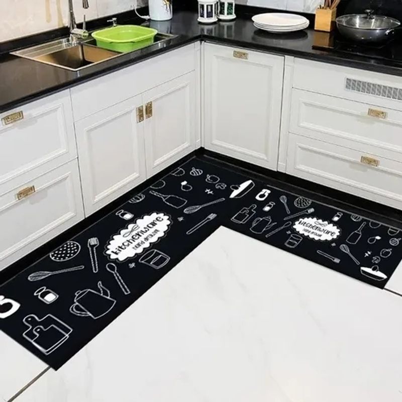 GENERICO - 2 Alfombras Cocina Pie De Cama Antideslizantes Entrada Baño